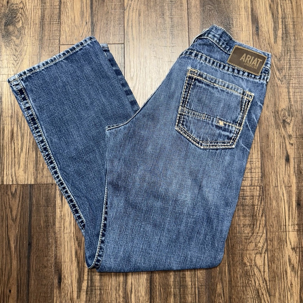 Ariat M5 Straight Fit Mens Blue Jeans Workwear Straight Leg Utility Size 34x32